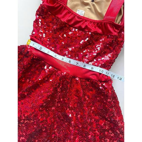 A Wish Come True Red Sequin Dance Dress Girls SA 5-6Y Pageant Costume USA - Picture 4 of 6
